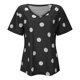 thumbnail image 4 of Gibobby Blusa Sexy Cuello en V Blusa informal suelta lunares para mujer, camiseta manga corta con cuello en V estampada(Negro,CH), 4 of 5
