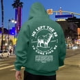 thumbnail image 1 of MHFRRA Sudadera con Capucha Cómoda y Temática para Un Estilo Informal y Acogedor con Diseño y Ajuste Moderno Verde oscuro, 1 of 5