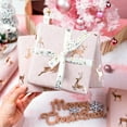thumbnail image 4 of Christmas Wrapping Paper, Pink Three-Dimensional Hot Rose Golden Reindeer Design Gift Wrapping Paper Suitable for Christmas, Mini Roll (17 Inch X 32.8 Feet), 4 of 12