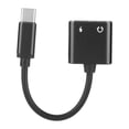 thumbnail image 3 of Adaptador de audio para auriculares NikouMX 2 en 1 tipo C de 3,5 mm color negro, 3 of 8