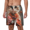 thumbnail image 1 of Balery Adorable Kitten In Kimono Bañador para hombre, shorts de playa de secado rápido con entrepierna y forro de compresión-X-Large, 1 of 6