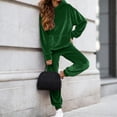 thumbnail image 4 of larppty Velour Lounge Sets for Women 2 Piece Velvet Tracksuits Jogging Hoodie Sweatsuits Soft Sports Leisure Jogger Outfit（Green， XXL）, 4 of 9