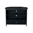 thumbnail image 3 of Solid Wood TV Stand with Shelves and Drawer in Black - 28.9" Height, 3 of 11