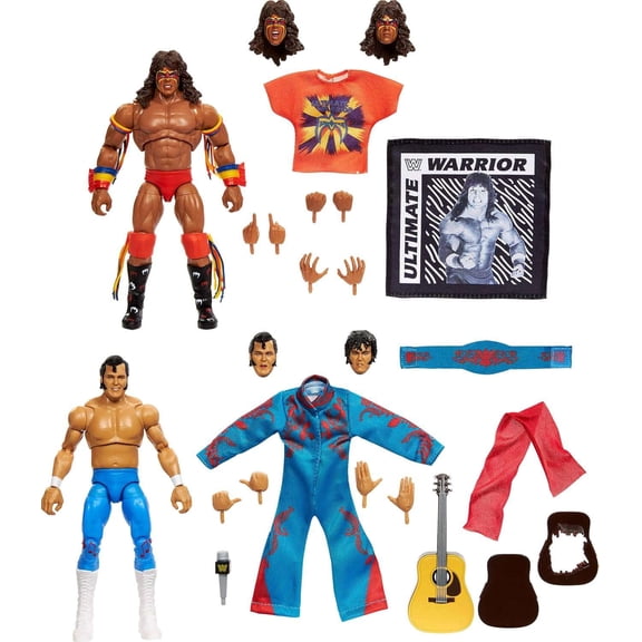 WWE Ultimate Edition Ultimate Warrior Action Figure 2 Pack, Collector Wrestling Toy Set with Accessories