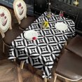 thumbnail image 2 of Black White Triangle Checkered Pattern Rectangle Tablecloth 60"x120",Waterproof Polyester Rectangle Table Cloth, Wipeable Spillproof Polyester Tablecloth for Dining, Camping, Indoor and Outdoor, 2 of 6