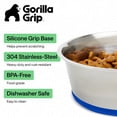 thumbnail image 2 of GORILLA GRIP Dog Bowl Set of 2, Holds 8 Cups, Food Grade 304 Stainless Steel, Silicone Base, Blue, 2 of 9