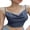 Navy Blue, variant on LMLYSoH Women Summer Crop Top, Black Shiny Spaghetti Straps Low Cut V-Neck Form-Fitting Tank Top for Girls