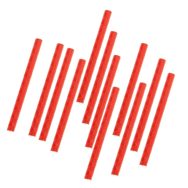 Paquete de 12 Reflectores de Radios para Ruedas de Bicicleta Macarena Cubierta de Envoltura de Tubo Rojo