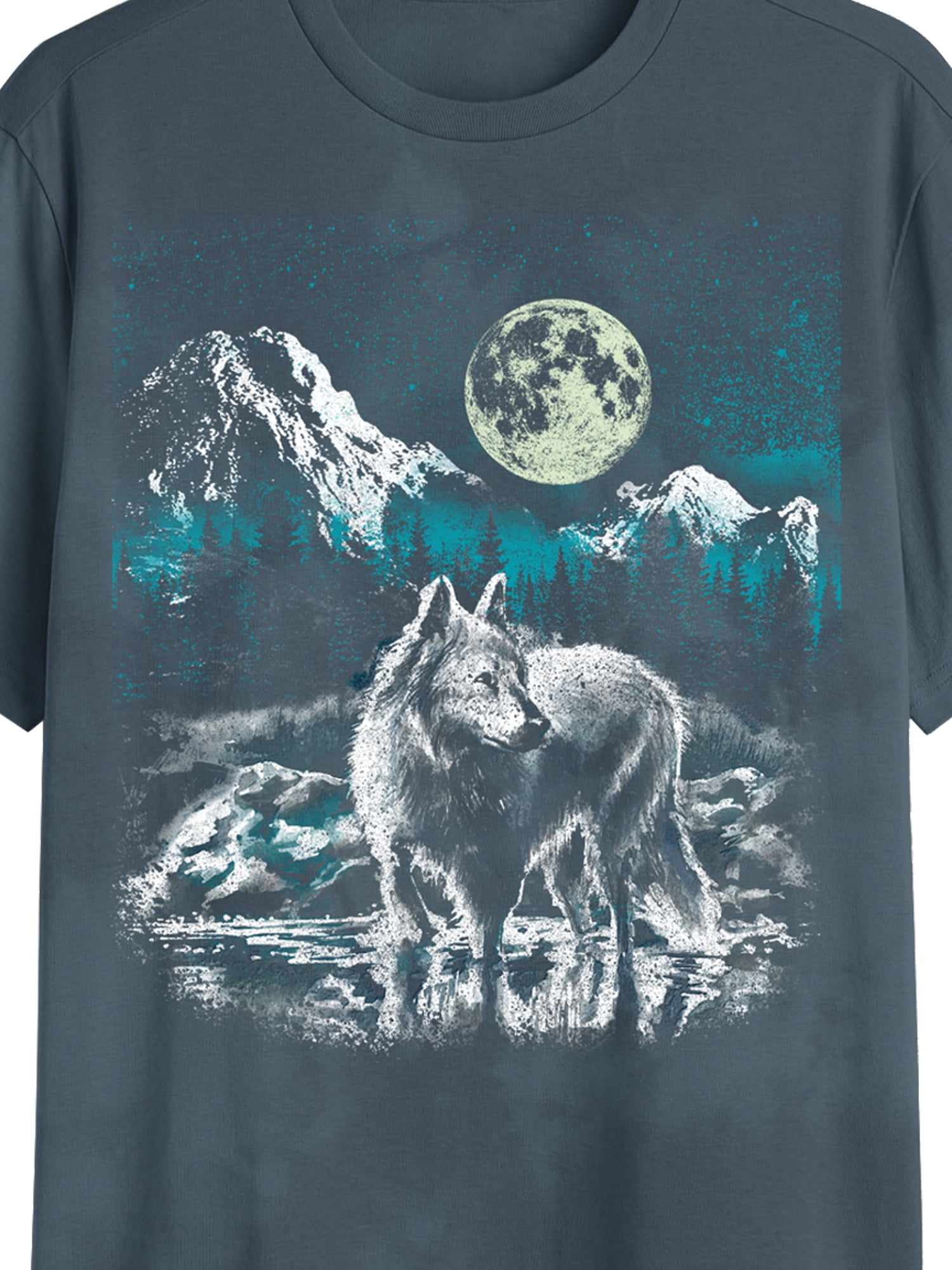 Wolf Night, Men's & Big Men's Graphic Tee Shirt, Sizes S-3XL