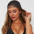thumbnail image 3 of Rhinestone Pirate Hat Elastic Snood Scarf Cap Masquerade Ball Cosplay Events Mesh Hollow Out Headscarf, 3 of 8