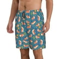 thumbnail image 2 of Naloa Corgi with Flowers Men's Beach Shorts, Surfing shorts, Swim trunks, Quick Dry Swim Trunks for Surfing Beach Fun - Large, 2 of 9