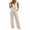 White, variant on Women's Jumpsuits V Neck Sleeveless Wide Leg Pants Tie Waist High Waisted Summer Casual Vacation Beach Wedding Guest Dressy with Pockets White