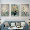 thumbnail image 3 of 3pcs Frameless Abstract Chinese Feng Shui Golden Rich Tree Wall Art Canvas Painting, Art for Living Room Cuadros Decor, No Frame, 15.7*23.6in, Perfect for Room Decor, 2D Flat, Perfect for Room Decor, 3 of 4