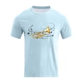 thumbnail image 5 of Rggeeun Men'S Tee Shirts Trumpet Pattern Short Sleeve Crew Neck Loose Fit Soft Breathable for Summer Workout Classic Tees,Light Blue,M, 5 of 5