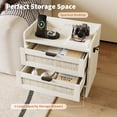 thumbnail image 5 of GarveeHome Rattan Nightstand Set of 2, Bedside Table, Modern Night Stand with Type-C Charging Station, 2 Drawer, White, 5 of 9