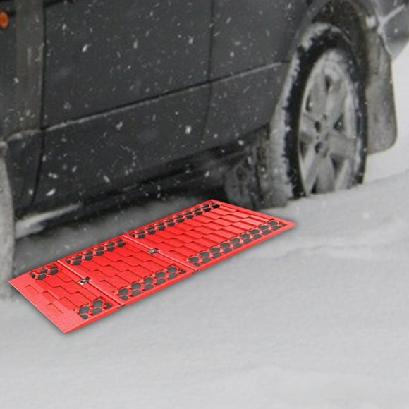 2 Pieces Foldable Off Roading Traction Track Tyre Mat Lightweight Track Pad Roll