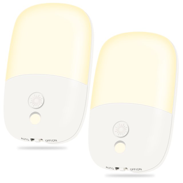 Kunmingshisd (95x56x20mm) Luz Nocturna LED, Toma Eléctrica Luz Nocturna con 5 Niveles de Brillo y Sensor de Luz, Luz Nocturna Infantil Plug and Play Lámpara Nocturna para Dormitorio, Cocina, Pasillo,