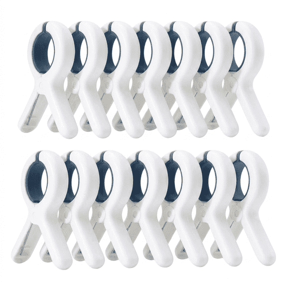 ROSEXIXI Openpig15 Pack Plastic Clothes Pins with Strong Anti-Rust Springs,Non Slip Padded Mattress Fasteners,Non Slip Padded Mattress Fasteners