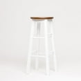 thumbnail image 2 of AndMakers HT-SP-2124-AW 29 in. Homestead Solid Wood Backless Mavka Bar Stool with Round&#44; Acacia Seat & White Legs, 2 of 7