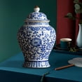thumbnail image 5 of YWMJZEU Chinese Ceramic Ginger Jar Glazed Hand Painted Tea Storage Multi Purpose Style A, 5 of 9