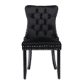 thumbnail image 6 of Hassch Upholstered Velvet Dining Chairs Set of 2, Side Chair with Wood Legs for Kitchen, Living Room, Easy Assembly, Black, 6 of 10
