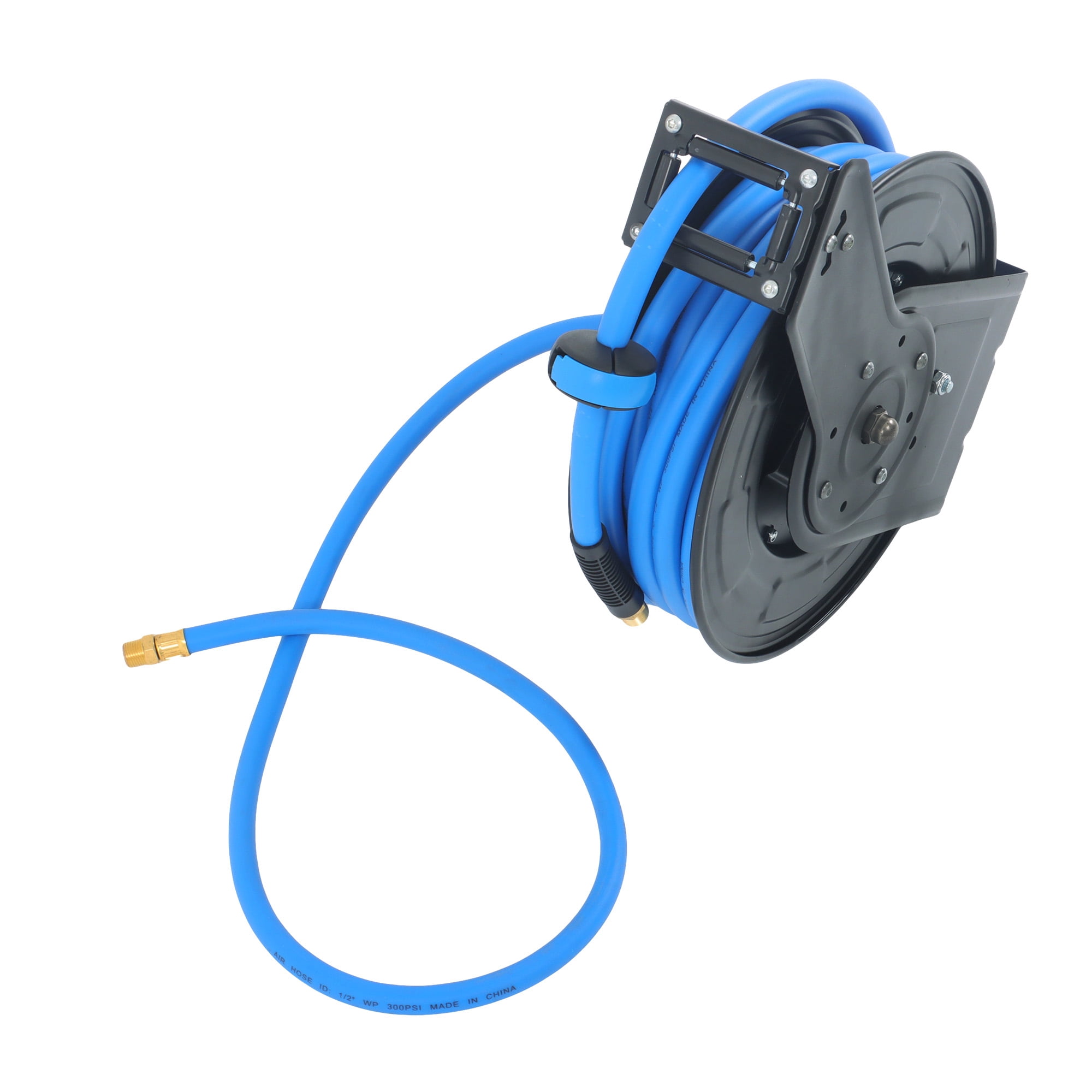 1/2" x 50' Max 300PSI Premium Rubber Hose, Heavy Duty Steel Air Hose Reel