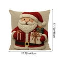 thumbnail image 3 of Litrail Christmas Throw Pillow Cover 17x17 Inch - Washable Polyester Festive Holiday Decor Pillow Case for Sofa Living Room Bedroom, Ideal Christmas Gift for Family Friends, 3 of 6