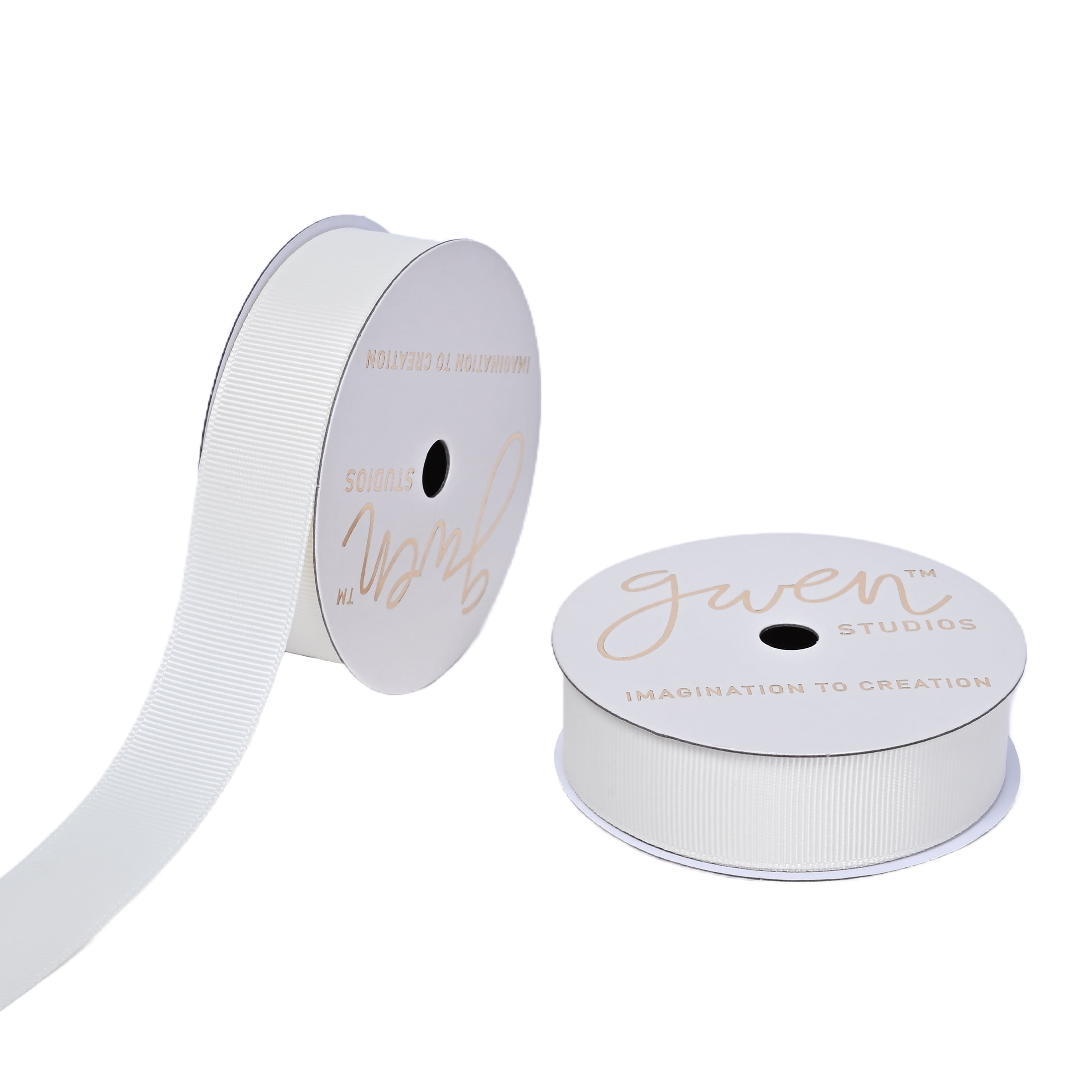 Gwen Studios 7/8" Cream Grosgrain Ribbon, 7 Yards