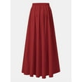 thumbnail image 4 of ZANZEA Women Elastic Waist Solid Color Long Skirts Casual Long Skirts, 4 of 5
