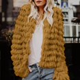 thumbnail image 2 of Fuzzy Jacket, Comdrip Women's Solid Plush Coat Temperament Long Sleeve Cardigan Warm Top Faux Fur Jacket Yellow S, 2 of 5