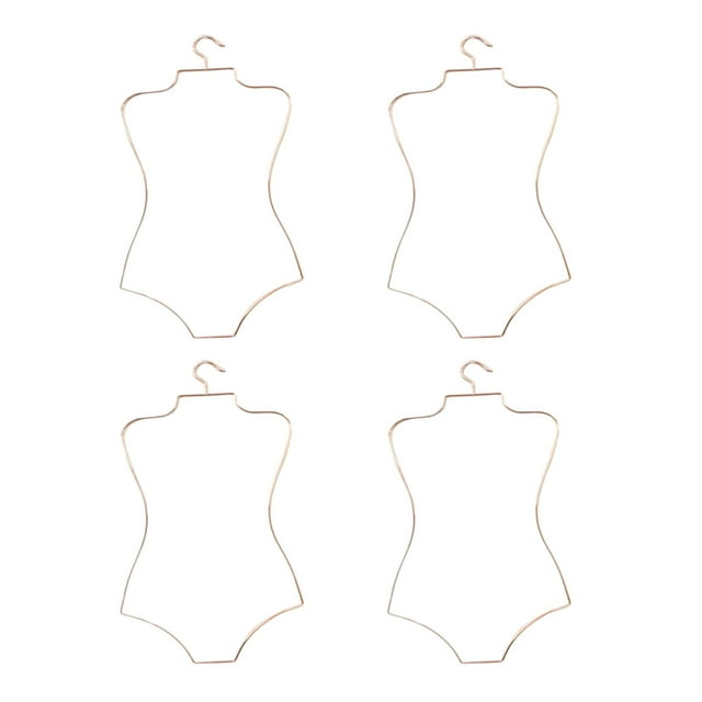 4x Alambre de metal Forma del cuerpo Traje de baño Percha para traje de baño Niñas Organizador de guardarropa Ropa de playa unisex Estante Perch Soledad Percha de exhibición de traje de baño