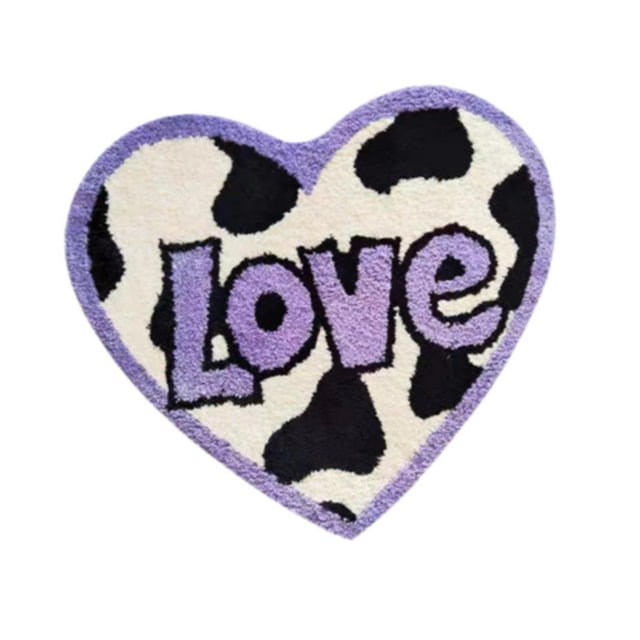 yuksok Tapis de Chaise de Jeu Mignon en Forme de Cœur Tapis de Chaise de Bureau Moderne pour Chaises à Roulettes Violet Dur