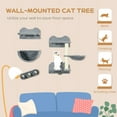 thumbnail image 4 of PawHut Cat Wall Shelf with Hammock, Scratching Post, Steps, Platforms, 4 of 9
