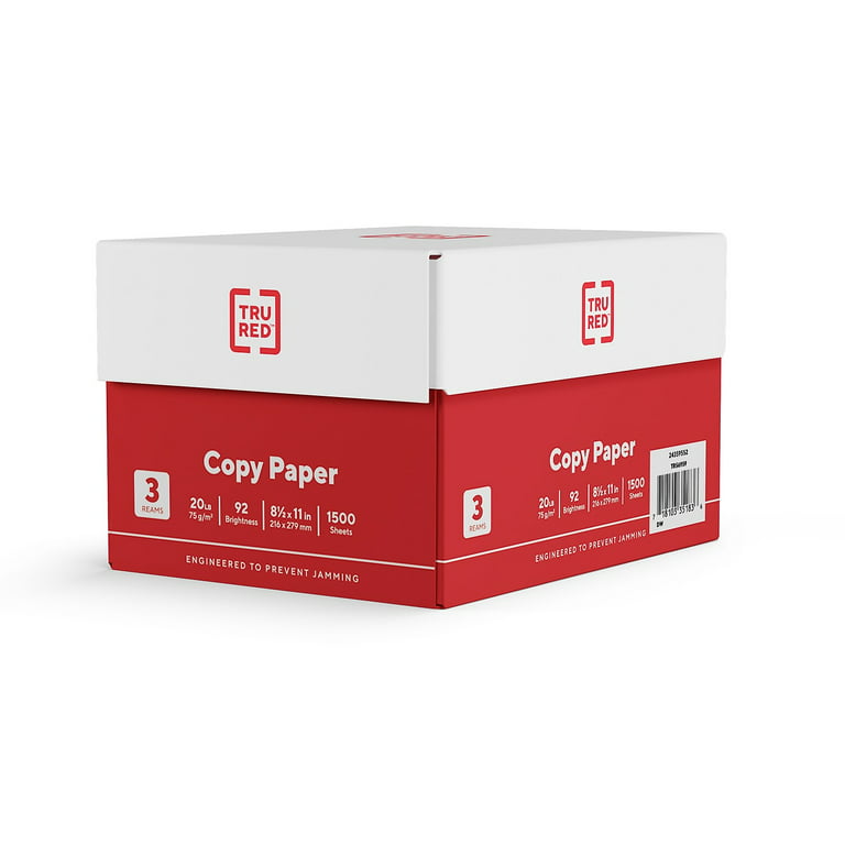 Buy TRU RED Copy Paper Multi-Purpose Copier and Fax Machine Carton, Letter  Size, Free, 92 Bright, 20 lb, White, 5000 Sheets/Case Online at  desertcartKUWAIT