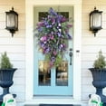 thumbnail image 6 of Purple Tulip Wreath Spring Artificial Flower Garland Front Door Wall Decorations, 6 of 8
