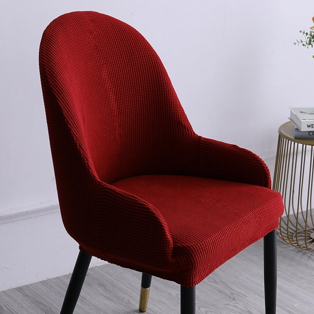 Housse Extensible à Dossier Ailé, Bras Incliné, Déco d'Hôtel et de Cafés - Rouge,