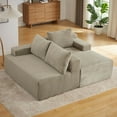 thumbnail image 3 of Miniyam L-Shaped Cloud Sectional Sofa with Deep Seat, No Assembly Required, 3 Seats Compression Sofa for Living Room, Bedroom, Apartment, Camel (Right Facing Chaise), 3 of 8