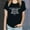 Black, variant on Women's Crew Neck T Shirts Slogan Letter Print Short Sleeve Top Everyday Life