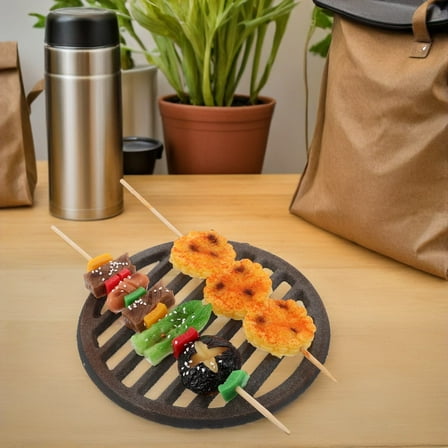 PTOOTP Cast Iron Round Grill Grate for Outdoor BBQ Cooking, Grey, Heavy Duty and