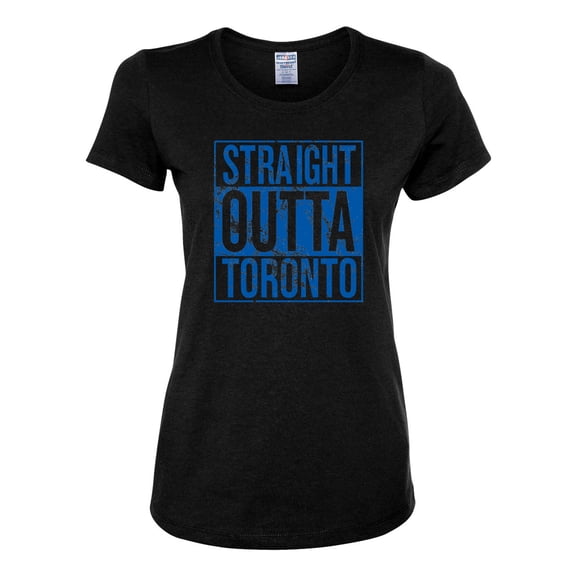 Straight Outta Toronto Fan | Fantasy Baseball Fans | Womens Sports Graphic T-Shirt, Black, X-Large