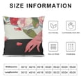 thumbnail image 5 of YINGXI Throw Pillow Covers Colorful and Roses Black and White Stripes Flowered Pink Abstract Decorative Pillow Case Home Decor Square 12x12in, 5 of 5