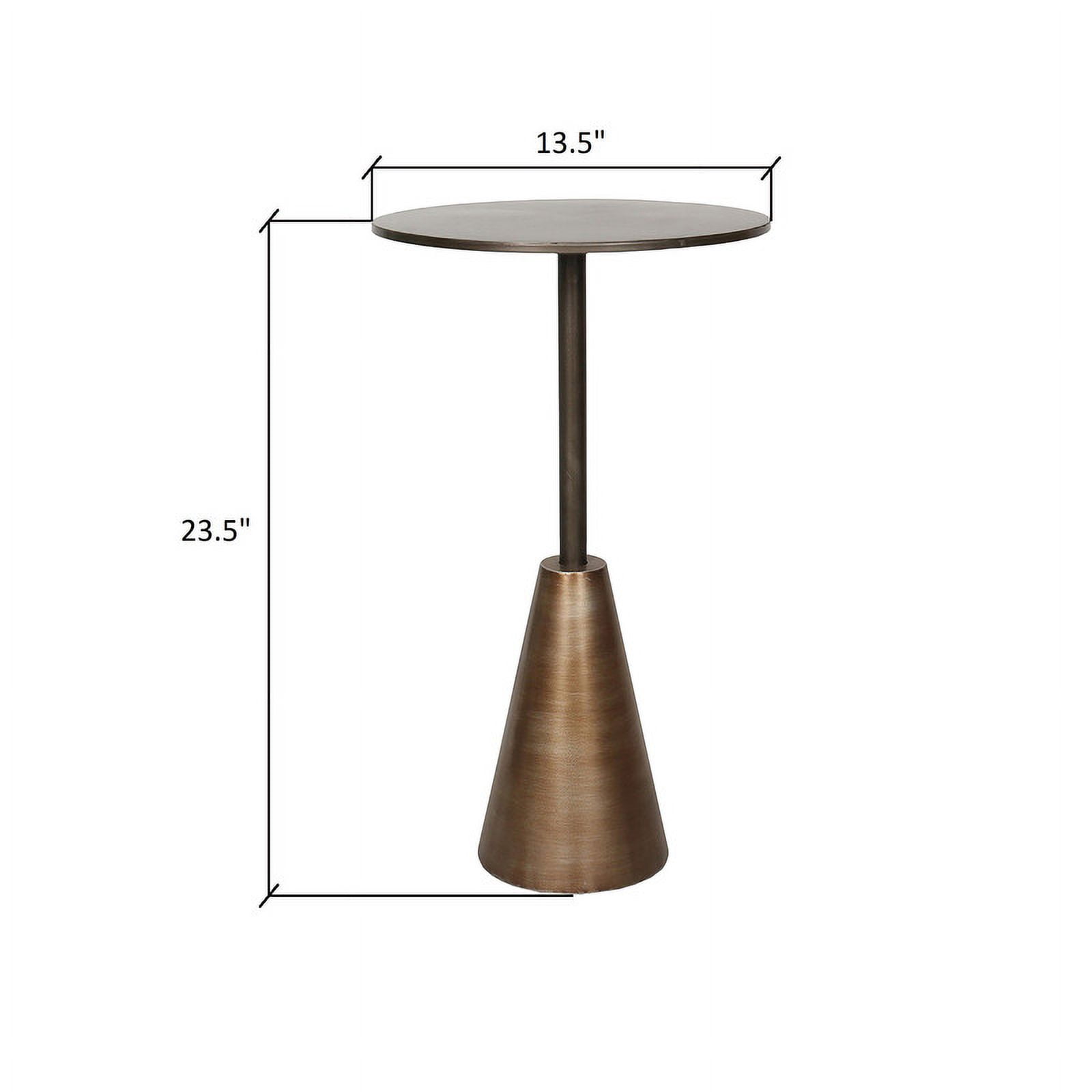 Nyla Round Bronze Pedestal End Table