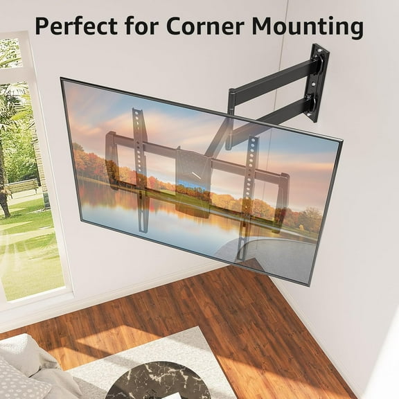 Corner TV Wall Mount for Most 42-75 Inch TVs with 32” Long Extension, Long Arm TV Mount, Full Motion TVs Mount Swivel Articulating Mounts, VESA 600x400mm, Holds up to 99 lbs MU0076