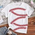 thumbnail image 4 of ZHUASHUM Girls Tops Short Sleeve Round Neck T Shirts Cartoon Baseball Prints Simple Style Tees Summer Holiday Adorable Clothes 7-8 Years Blue, 4 of 5