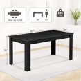 thumbnail image 3 of 63-Inch Dining Table for 4-6 People, Rectangular Wooden Kitchen Table, L-Shaped Legs, 330 LBS Weight Capacity, Modern Farmhouse Dinette Table for Restaurant, Living Room, Family (Black), 3 of 18