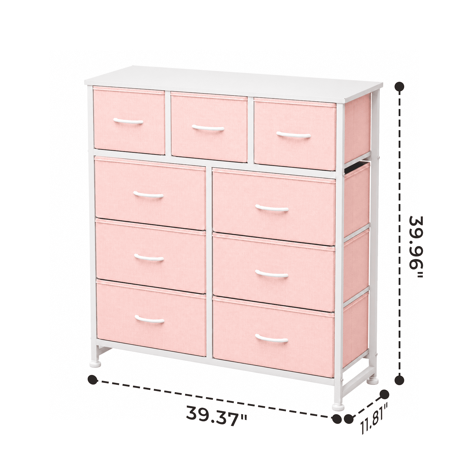 Alvantor 7/8/9-Dresser, Dresser for Bedroom Organizer Storage, Fabric Storage Tower with Sturdy Steel Frame, Wooden Top & Easy Pull Fabric Bins, Dresser for Living Room Entryway Clothes Organization
