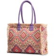 thumbnail image 1 of LHSHID Women Canvas Handbag Ethnic Style Tote Bag Retro Shoulder Bag with Tassels Summer Beach Bag Bohemian Top Handle Bag, 1 of 6