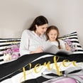 thumbnail image 5 of Homewish High Heels Perfume 7-Piece Twin Bedding,Lipstick Books Handbag Bedding Comforter Set,Pink,Black Reversible, 5 of 8