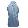 thumbnail image 4 of Breezora Women's Satin Halter Neck Tank Top Solid Color Elegant Party Wear for Summer S Size Light Blue, 4 of 5