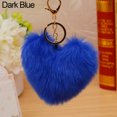 thumbnail image 5 of Naierhg 10cm Faux Fur Ball Pompom Heart Shape Car Phone Keychain Handbag Key Ring, 5 of 8